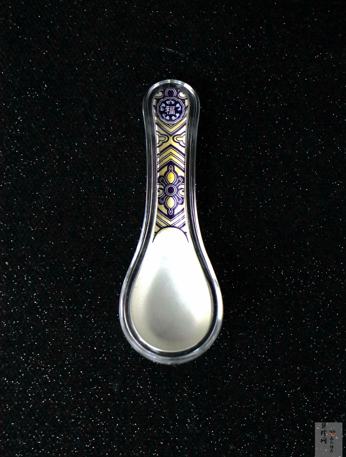 【009640】青花银碗、筷、勺100克银套装