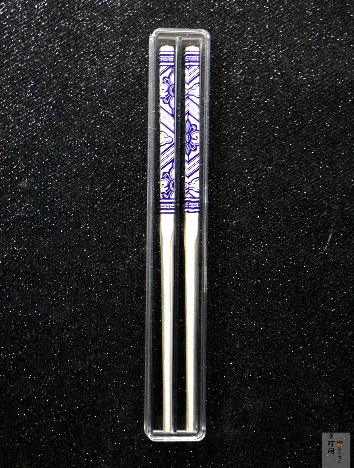 【009640】青花银碗、筷、勺100克银套装