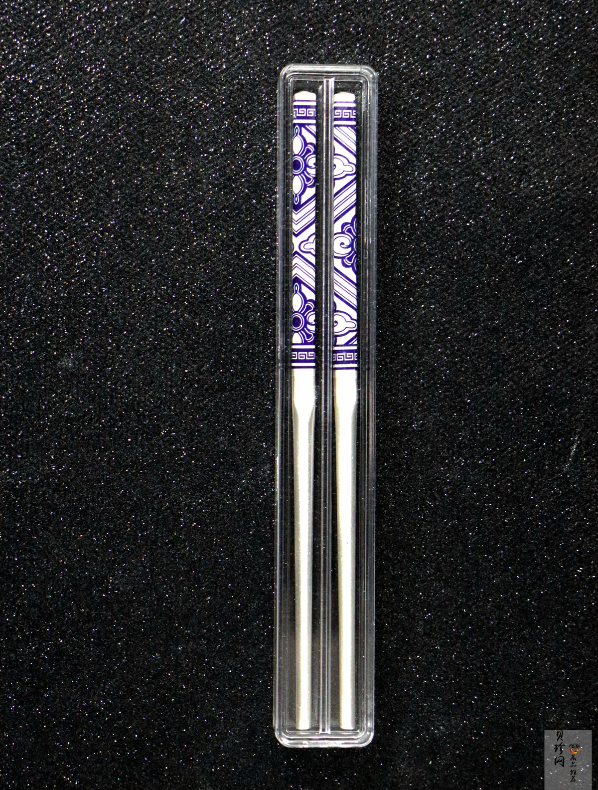 【009640】青花银碗、筷、勺100克银套装