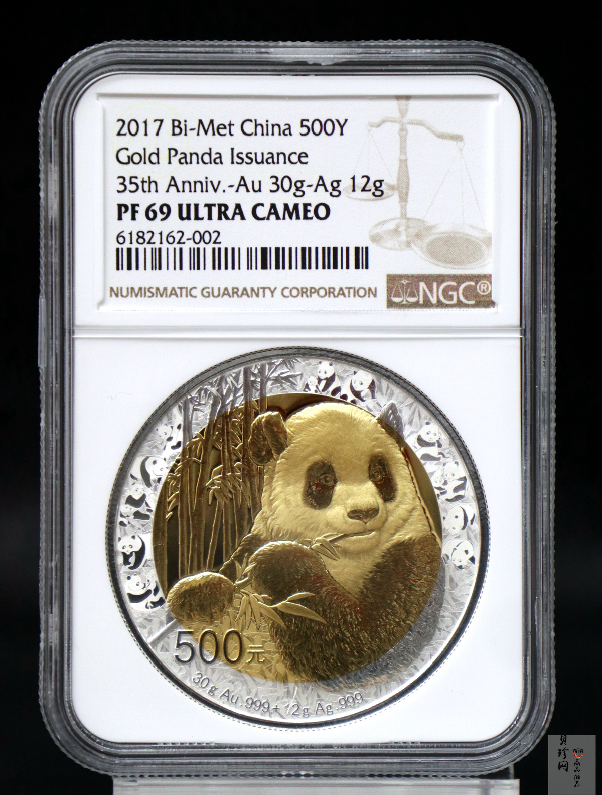 【170601】2017年中国熊猫金币发行35周年30克金+12克银精制双金属币