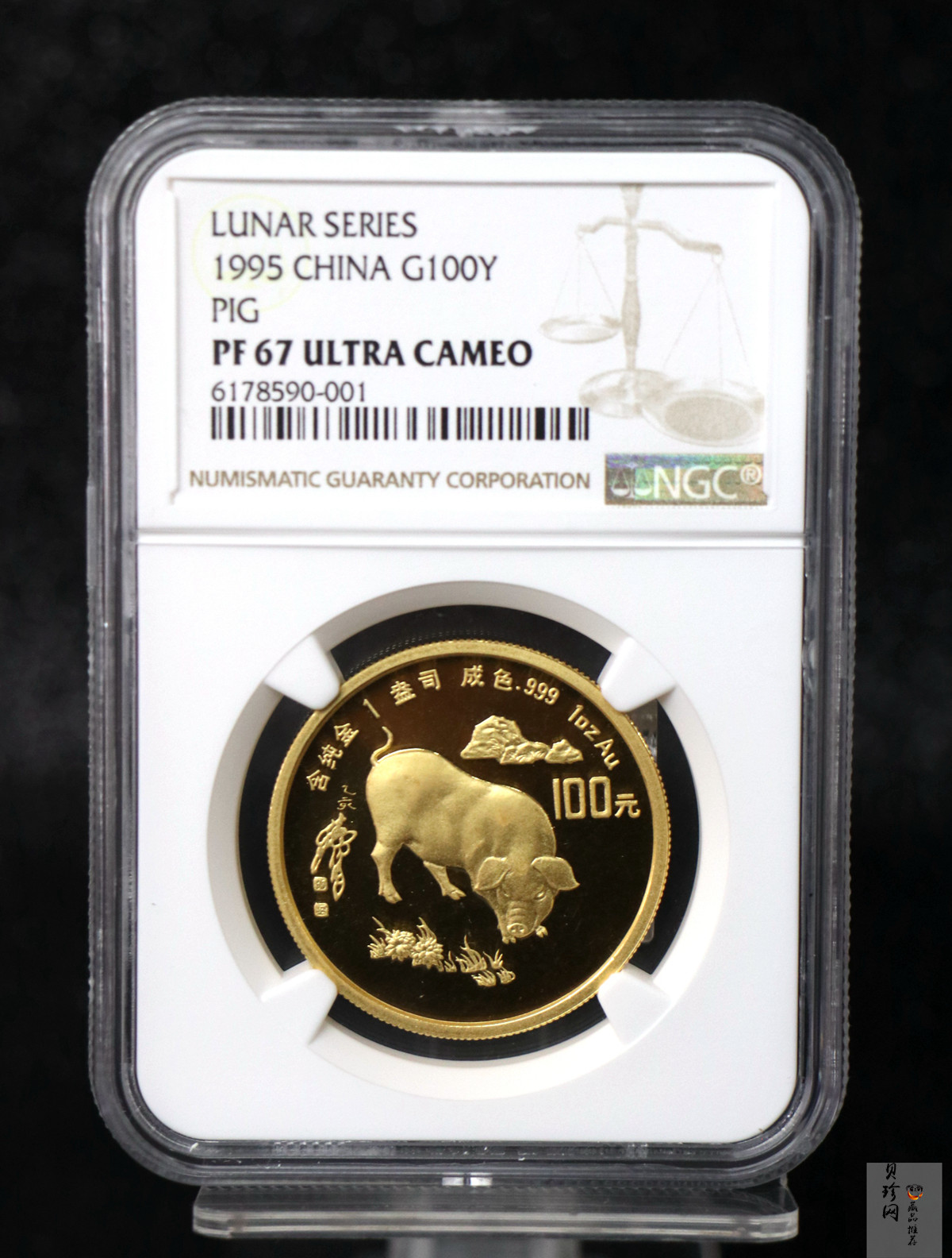 【950304】1995中国乙亥（猪）年-趣猪图1盎司精制金币