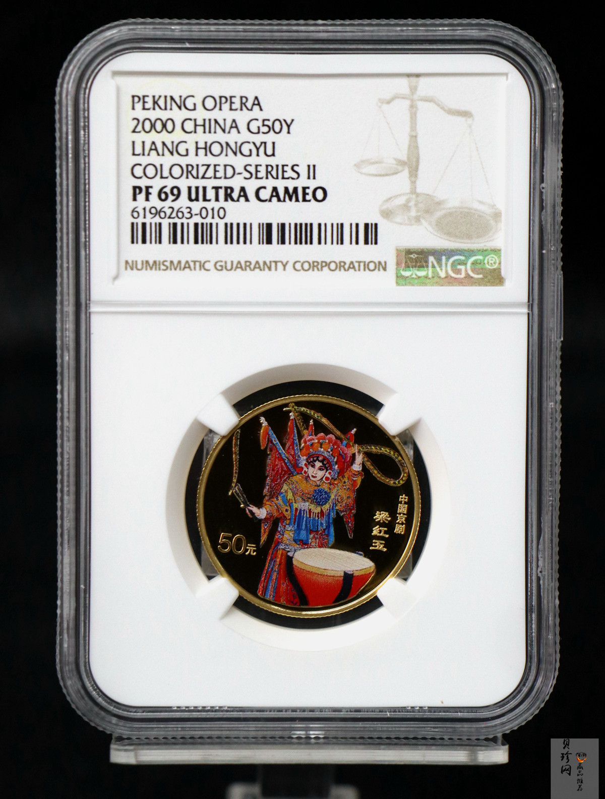 【000701】2000年中国京剧艺术彩色金银纪念币（第2组）-京剧《梁红玉》1/2盎司彩色精制金币