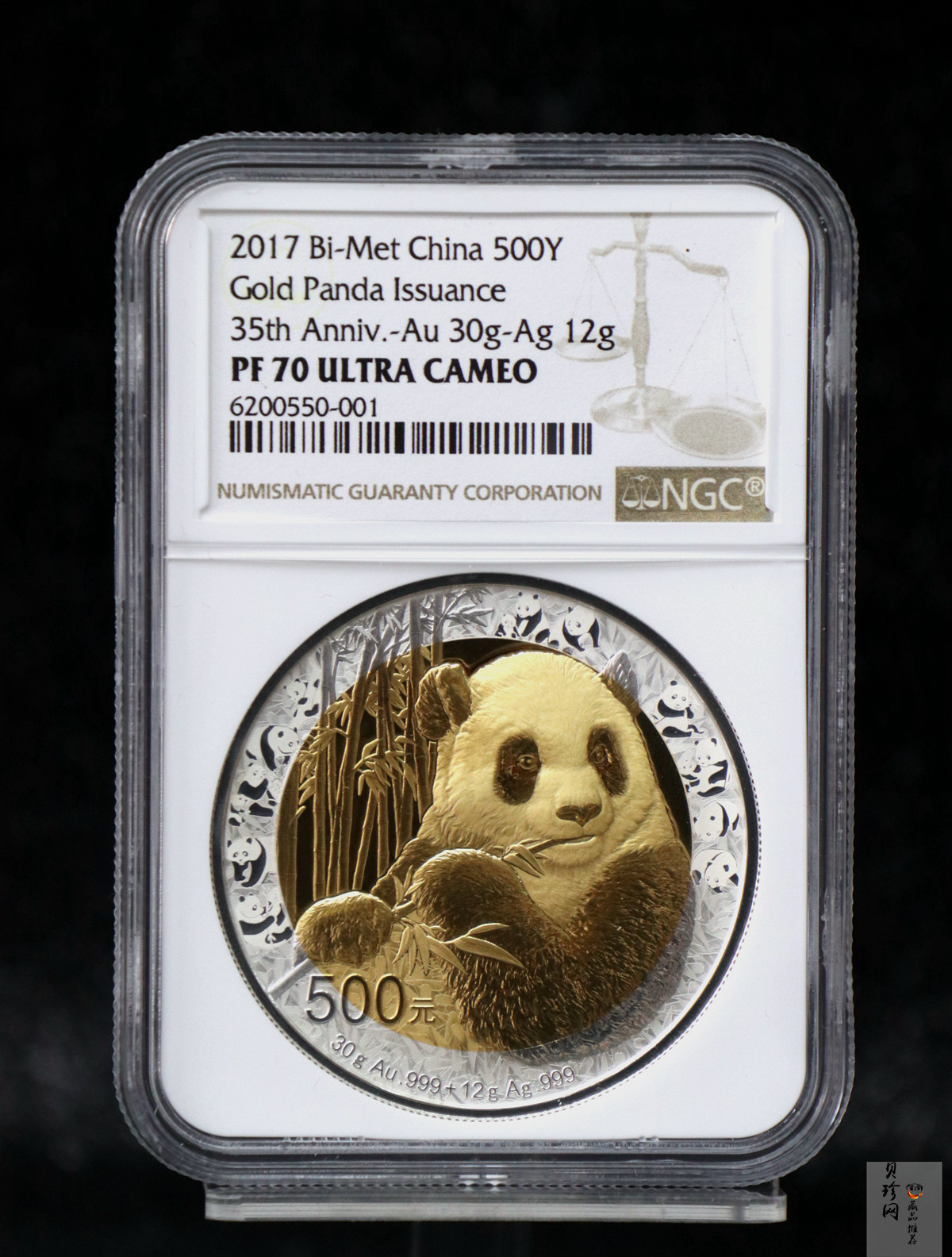 【170601】2017年中国熊猫金币发行35周年30克金+12克银精制双金属币