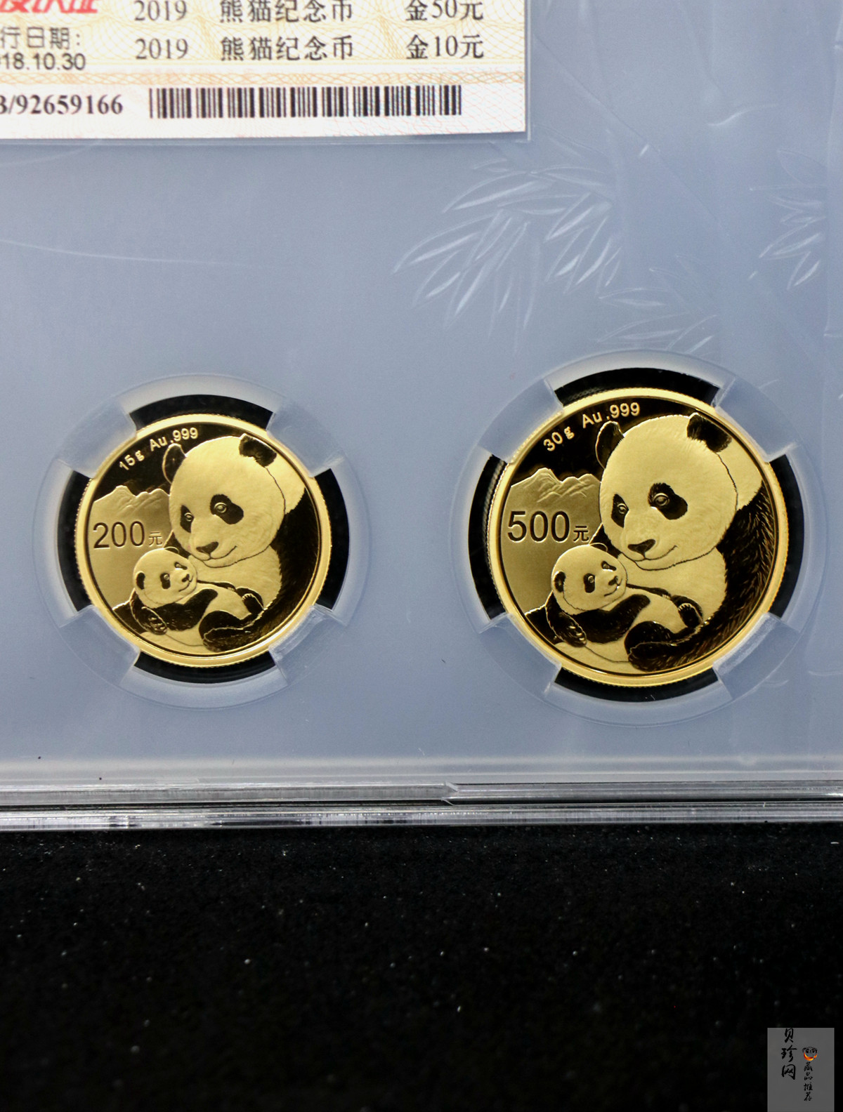 【199030】2019年熊猫套金猫5枚一套