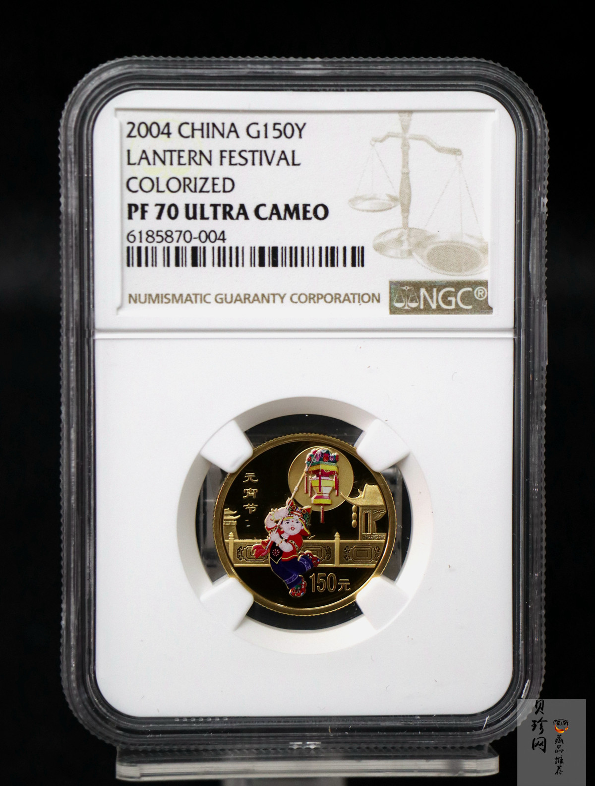 【040301】2004年中国民俗——元宵节金纪念币1/3盎司彩色精制金币