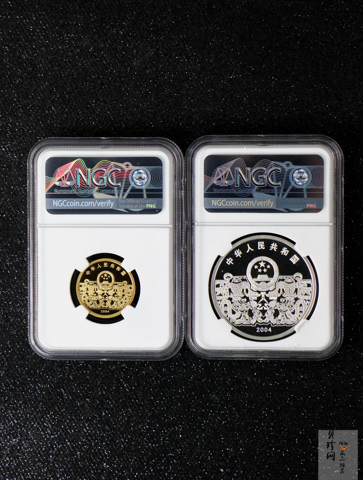 【049070】2004年中国民俗-元宵节彩色精制金银币两枚一套