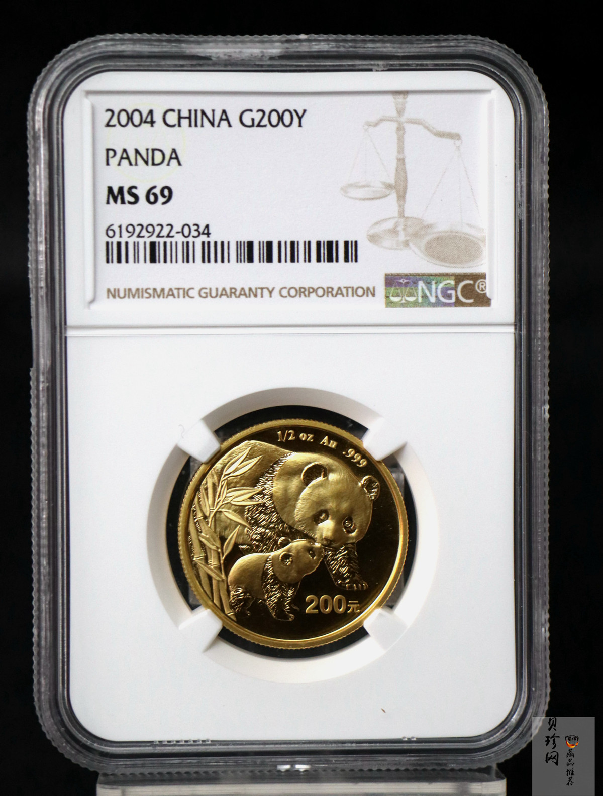 【040102】2004版熊猫金纪念币-母子熊猫1/2盎司普制金币