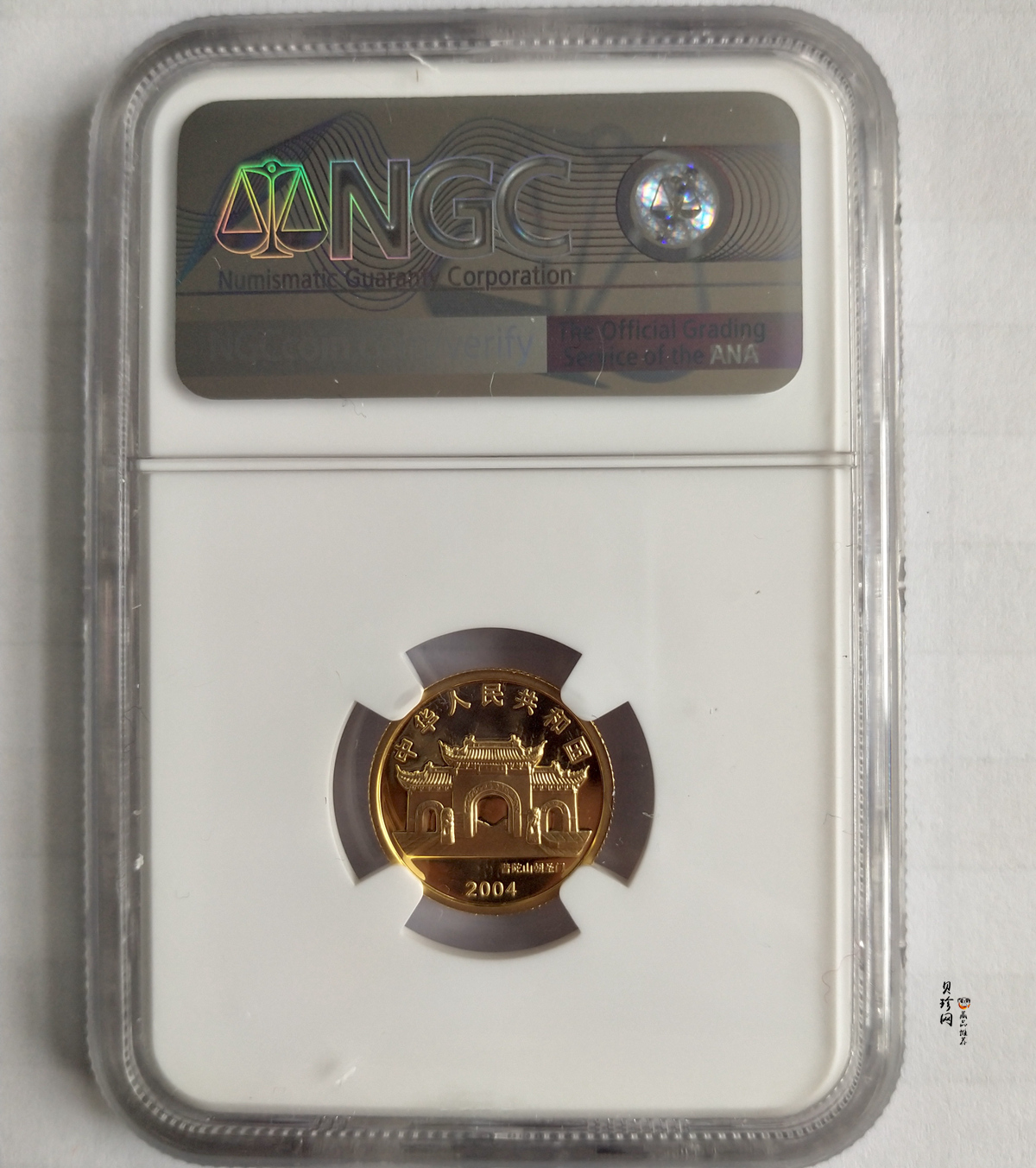 【040901】2004年观音金纪念币-白衣观音像1/10盎司幻彩精制金币