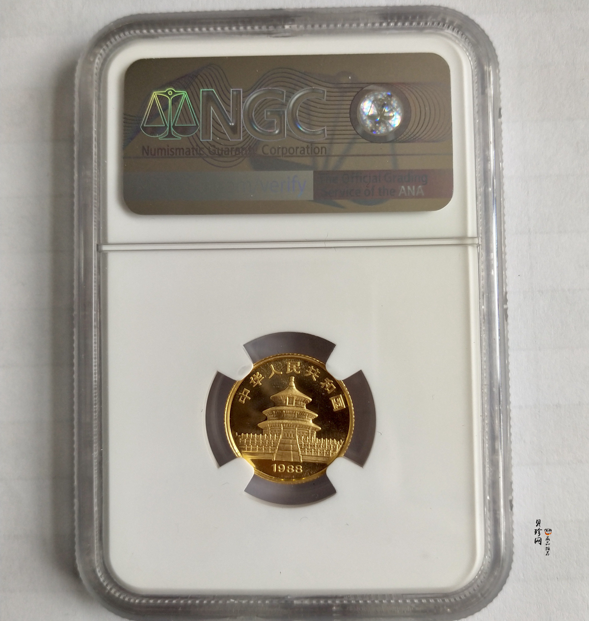 【880104】1988版熊猫1/10盎司普制金币