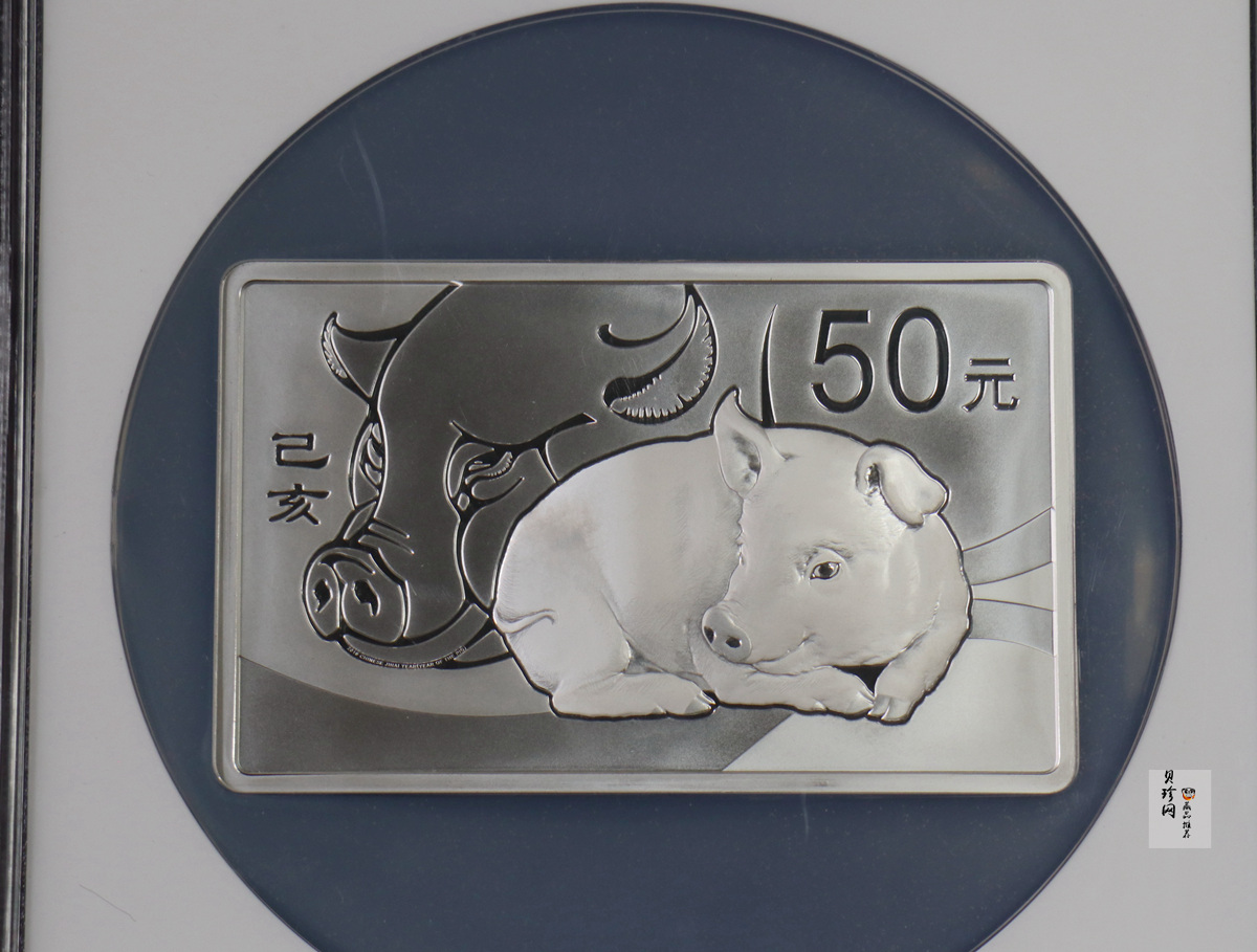 【191110】2019中国己亥（猪）年金银纪念币150克长方形银币