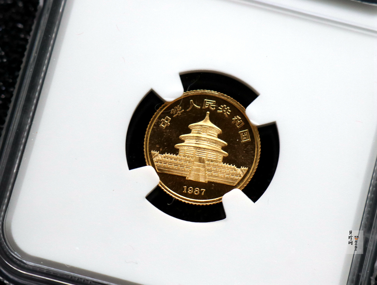 【870104】1987年熊猫1/10盎司普制金币