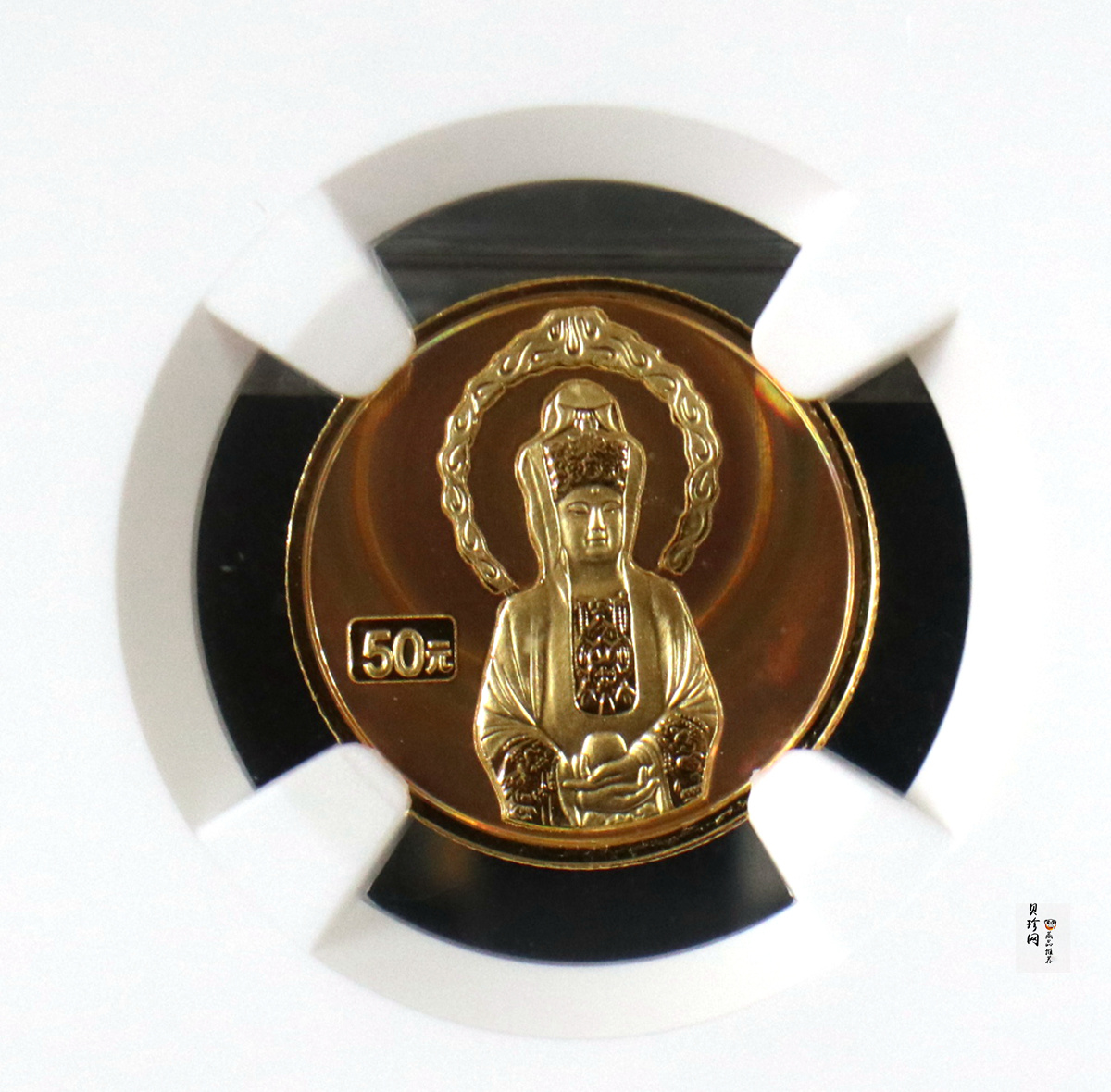 【040901】2004年观音金纪念币-白衣观音像1/10盎司幻彩精制金币