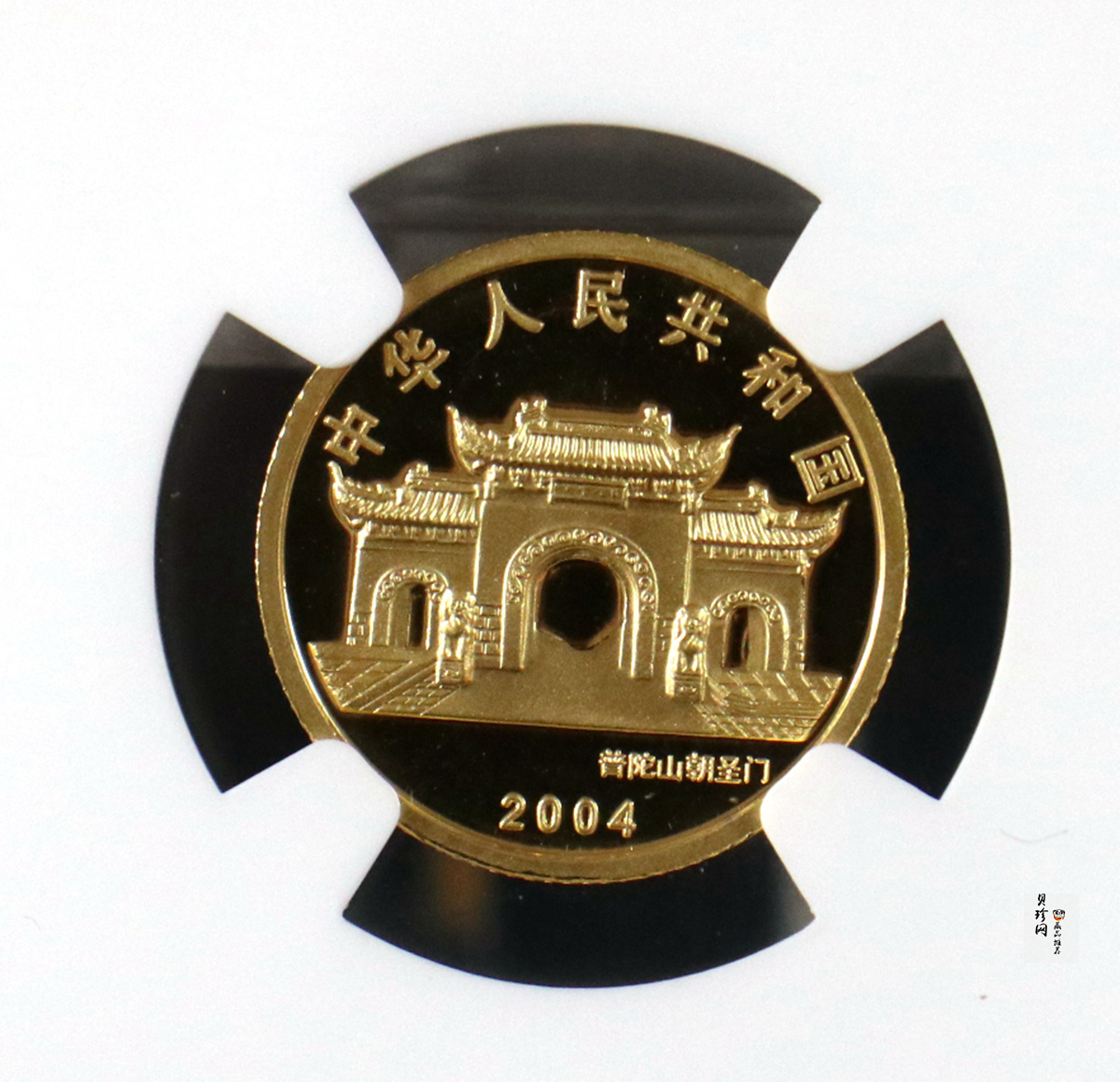 【040901】2004年观音金纪念币-白衣观音像1/10盎司幻彩精制金币