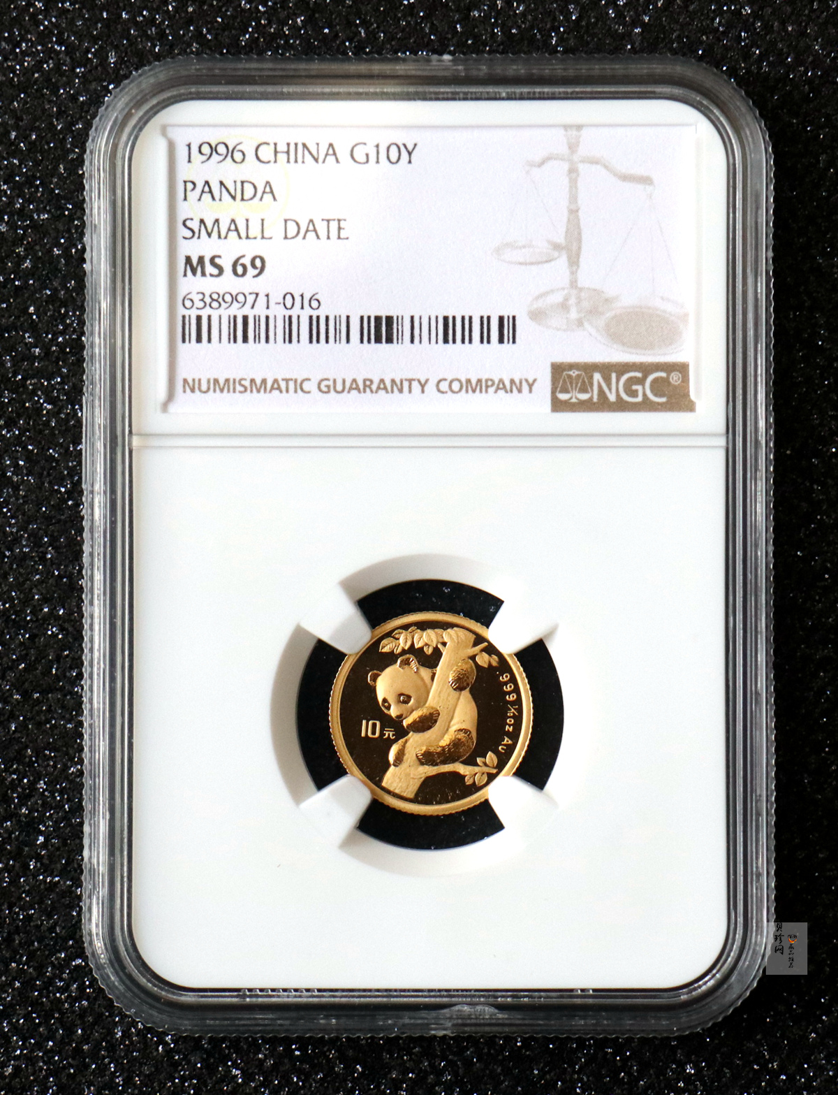 【963333】1996版熊猫金纪念币1/10盎司普制金币