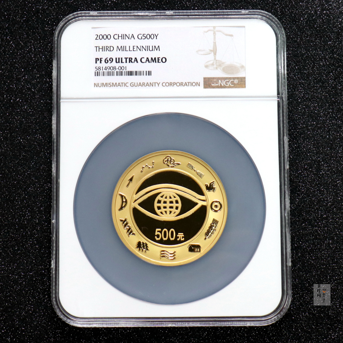 【000602】2000年千年纪念金银及双金属纪念币5盎司精制金币