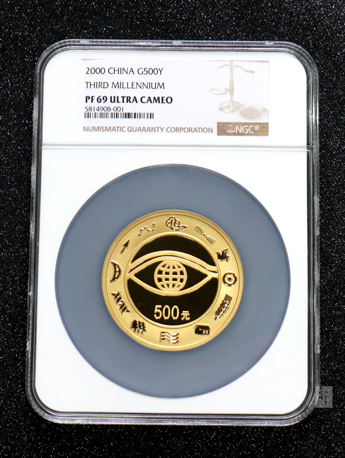 【000602】2000年千年纪念金银及双金属纪念币5盎司精制金币