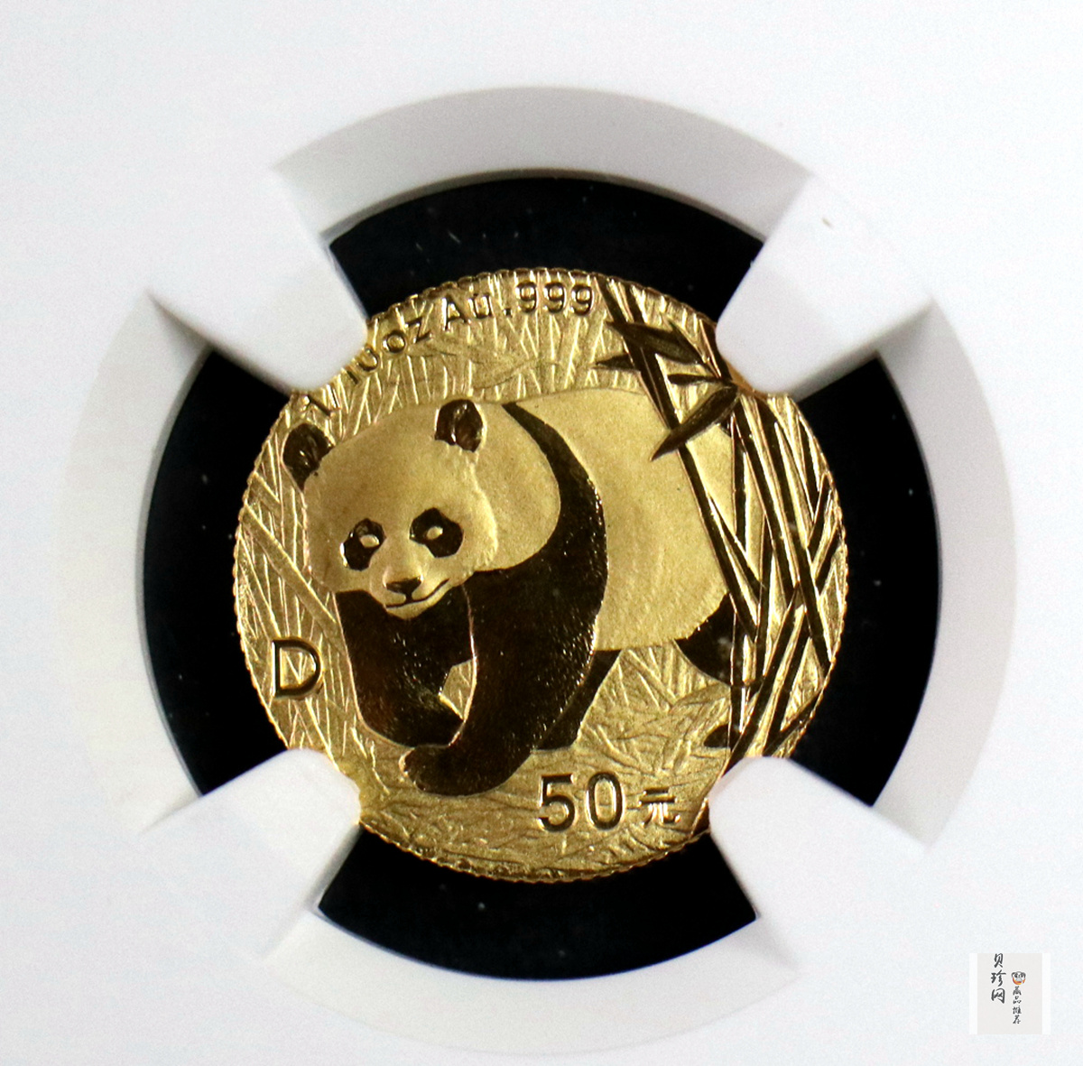 【010104】2001版熊猫金银纪念币1/10盎司普制金币
