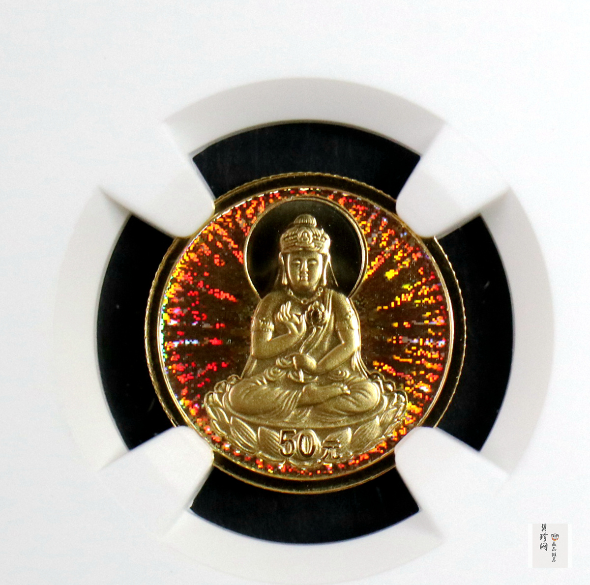 【031001】2003年观音纪念币-观音像1/10盎司圆形幻彩精制金币