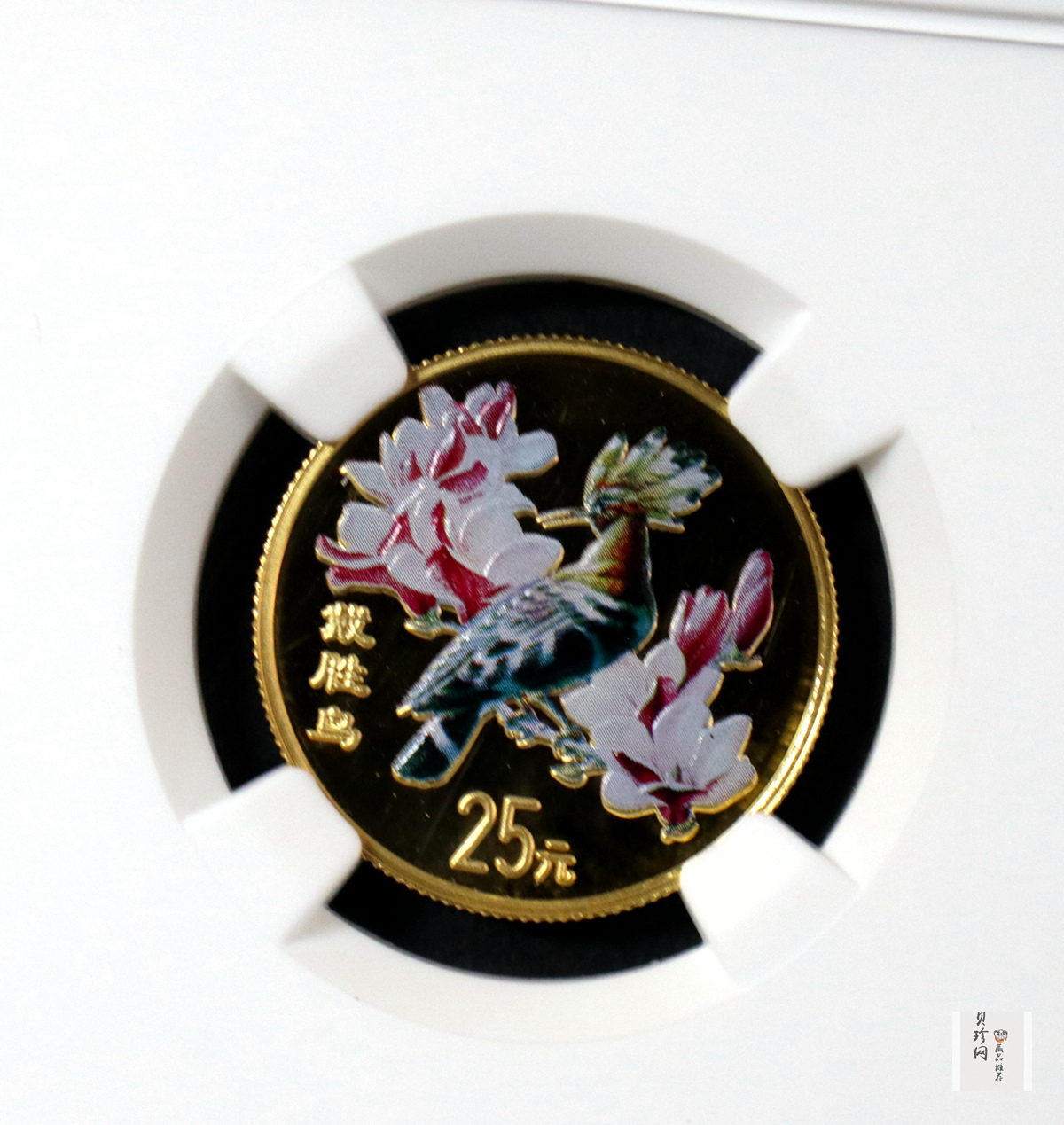 【000401】2000年中国珍禽系列（戴胜鸟）彩色金银纪念币1/4盎司彩色精制金币