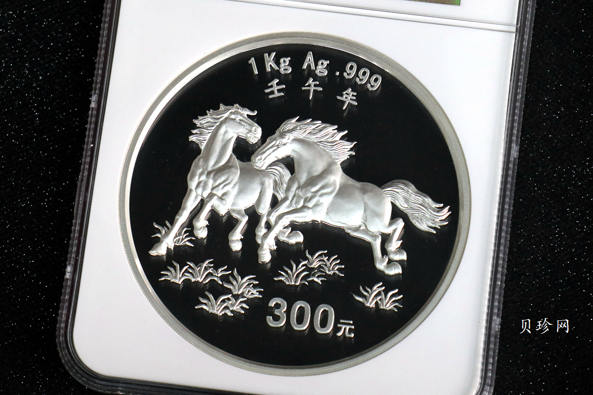 【020307】2002中国壬午（马）年金银纪念币-双马图1公斤精制银币