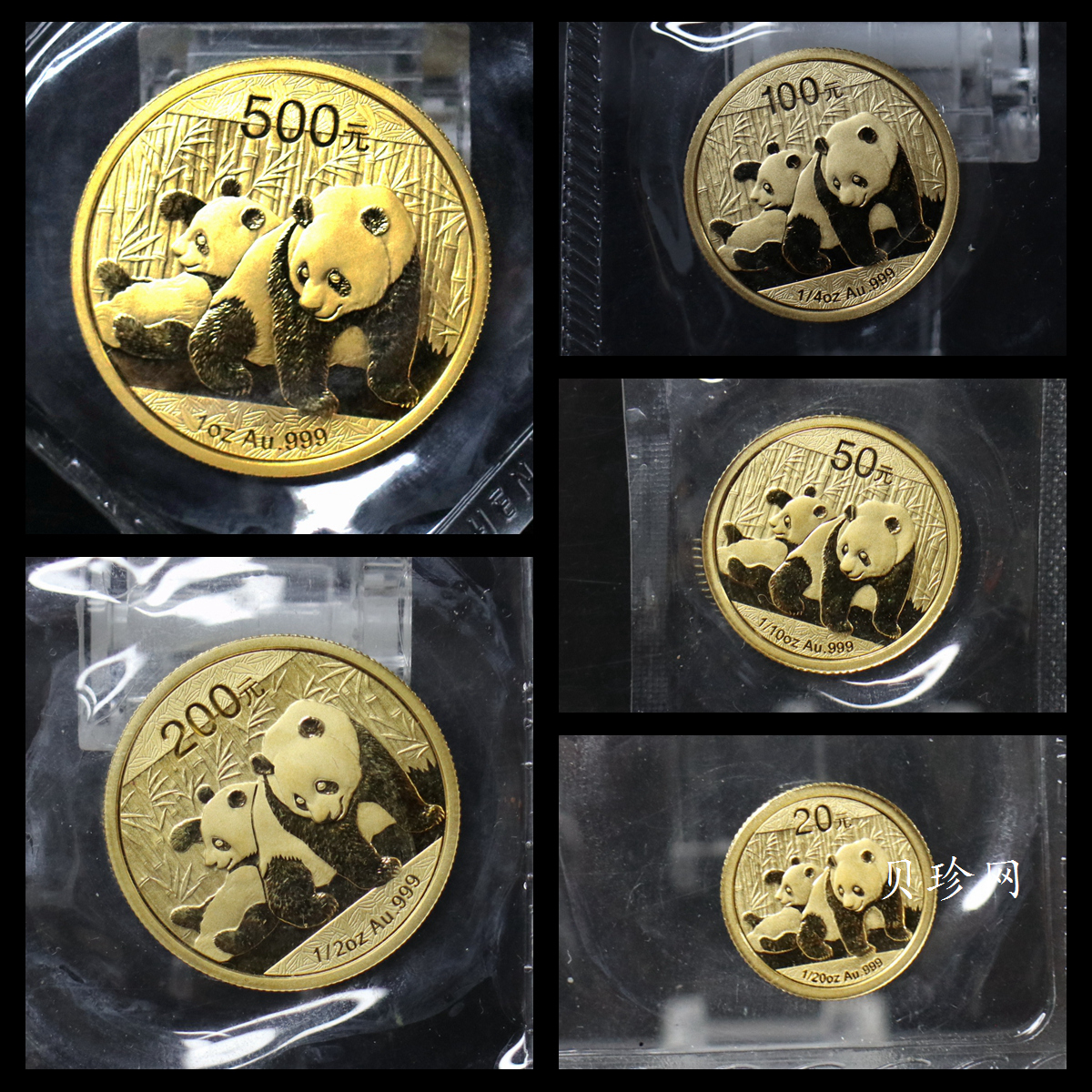 【109050】2010年熊猫普制金币5枚一套