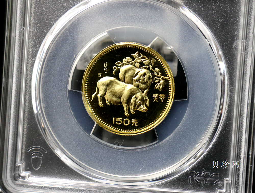 【830201】1983中国癸亥（猪）年-双猪图8克精制金币