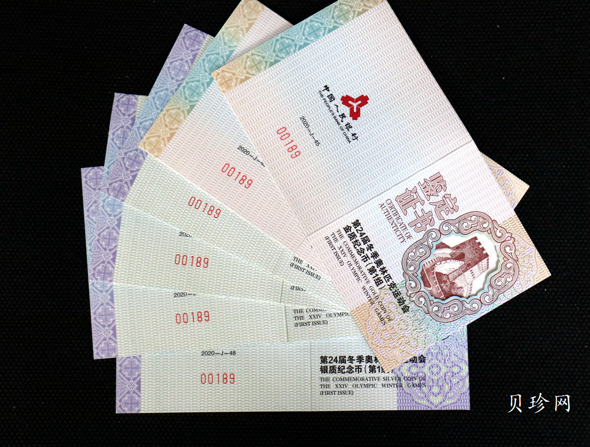 【209290】2020年第24届冬季奥林匹克运动会（第1组）金银币六枚一套