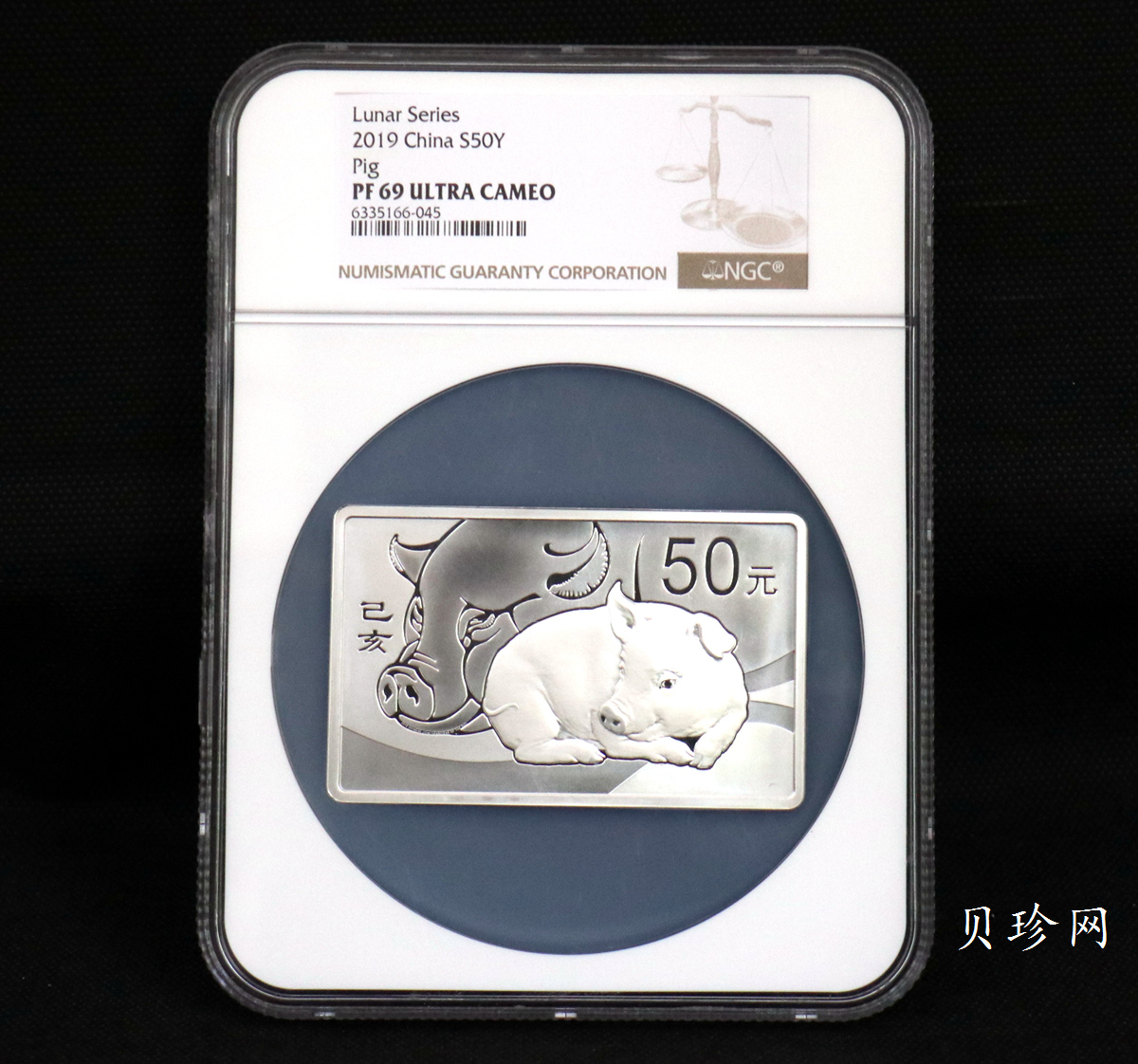 【191110】2019中国己亥（猪）年金银纪念币150克长方形银币