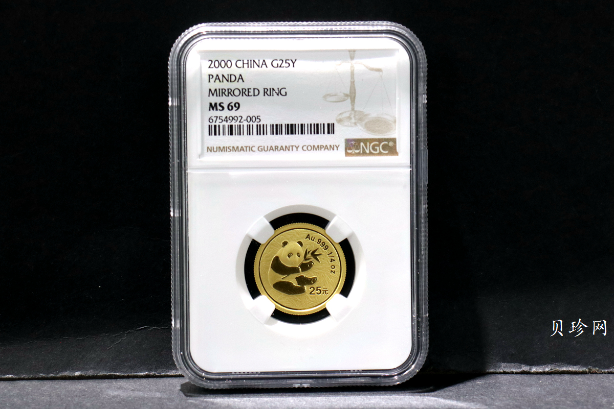 【000103】2000版熊猫金银纪念币1/4盎司普制金币