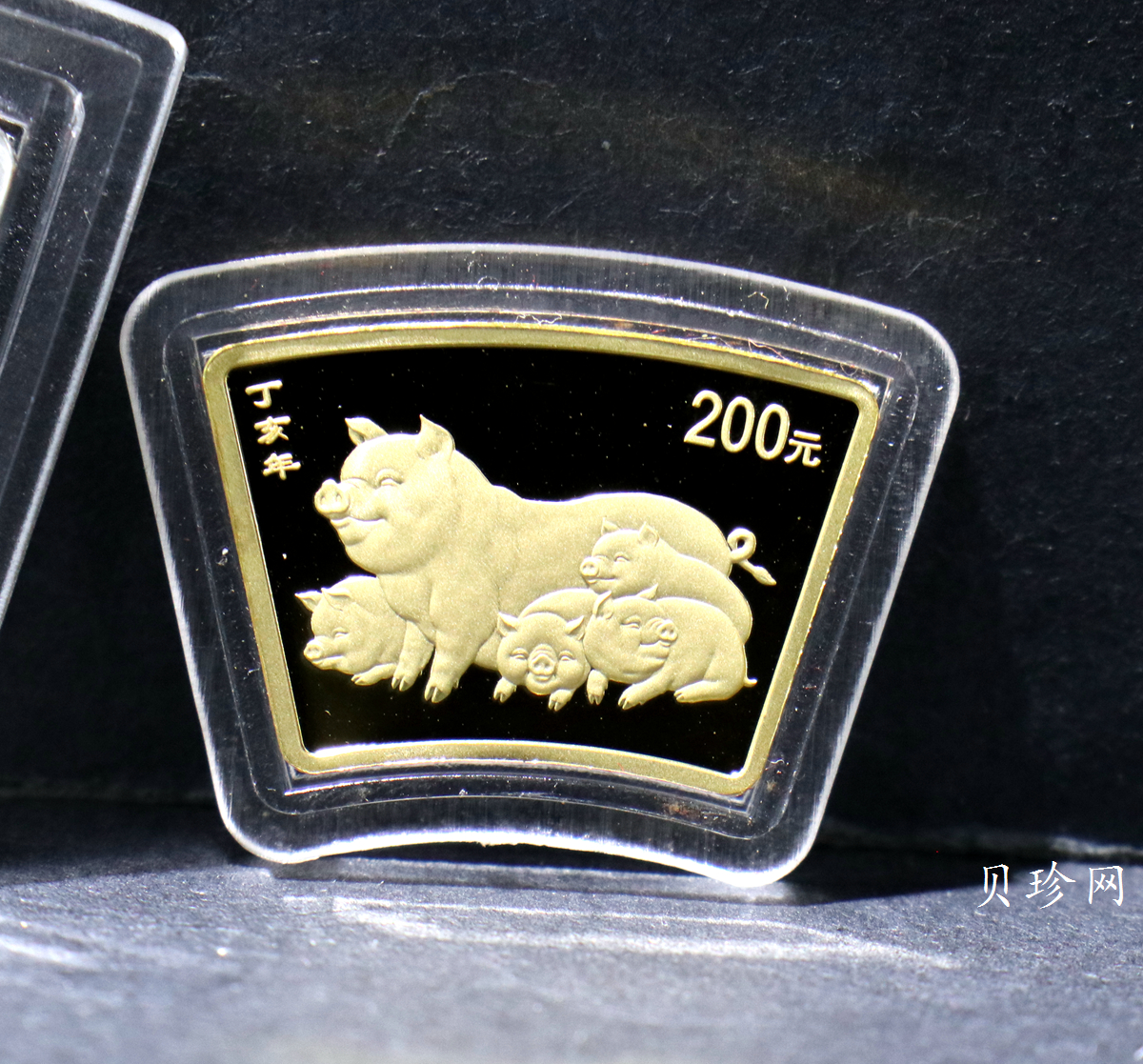 【079040】2007猪年扇形普制生肖金银币2枚一套