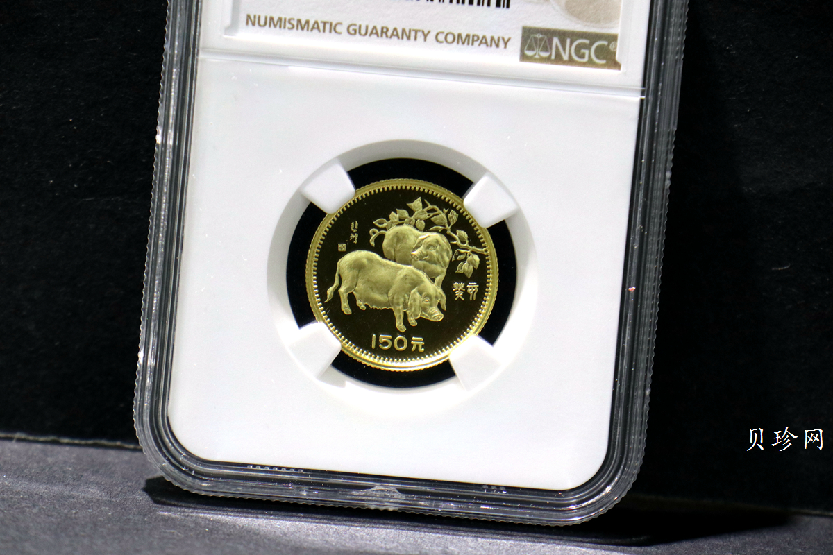 【830201】1983中国癸亥（猪）年-双猪图8克精制金币