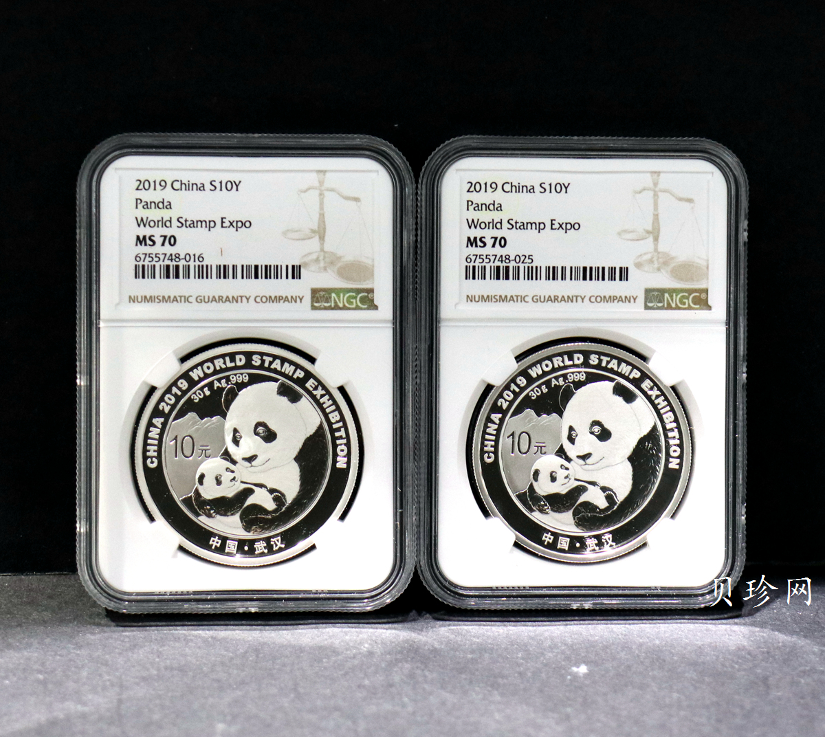 【199911】2019年中国集邮展中国武汉熊猫加字30克银币