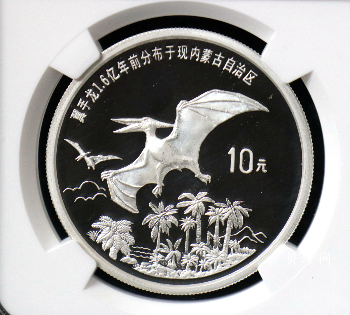【959260】1995年恐龙-剑龙.翼手龙27克精制银币2枚一套