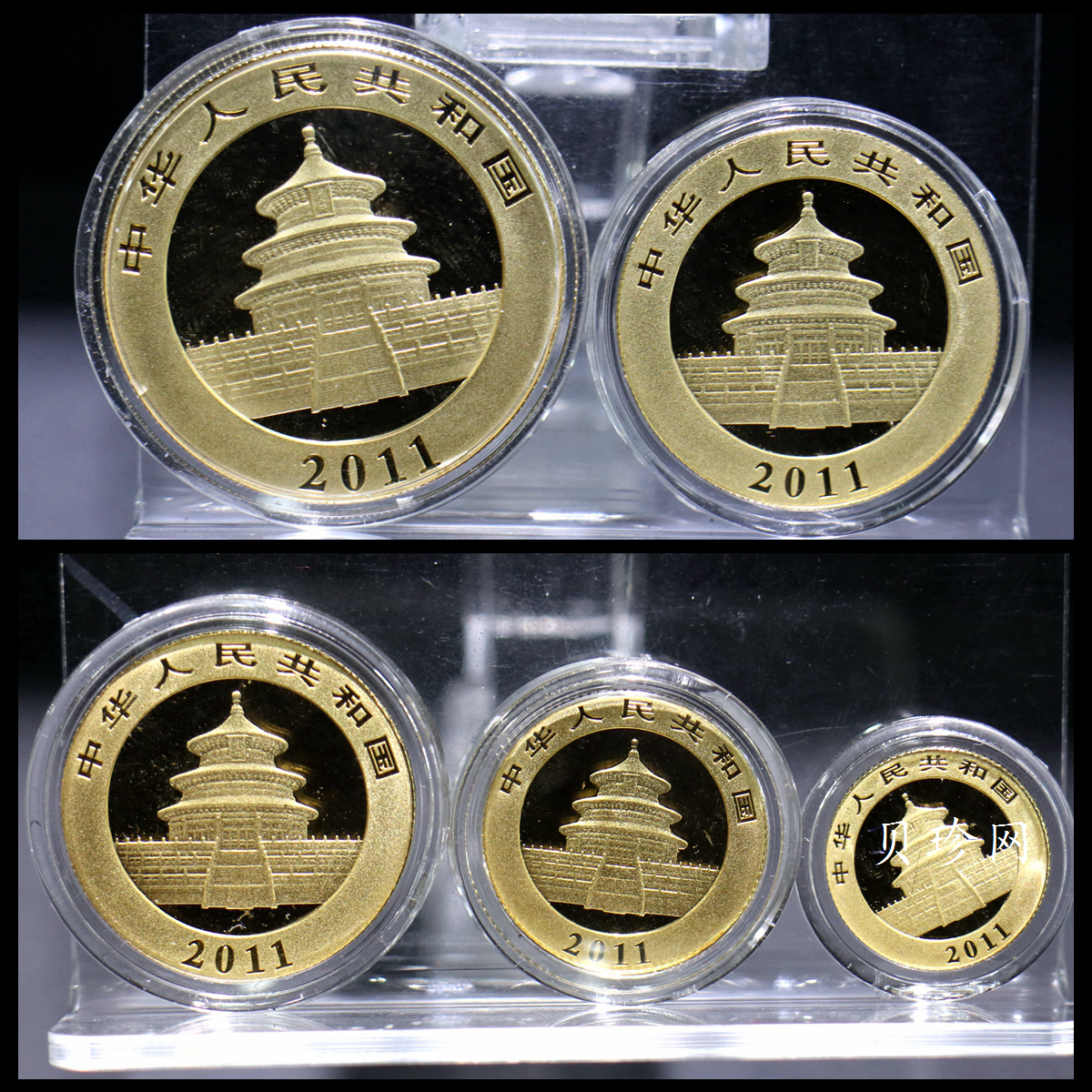 【119250】2011年熊猫普制金币五枚一套