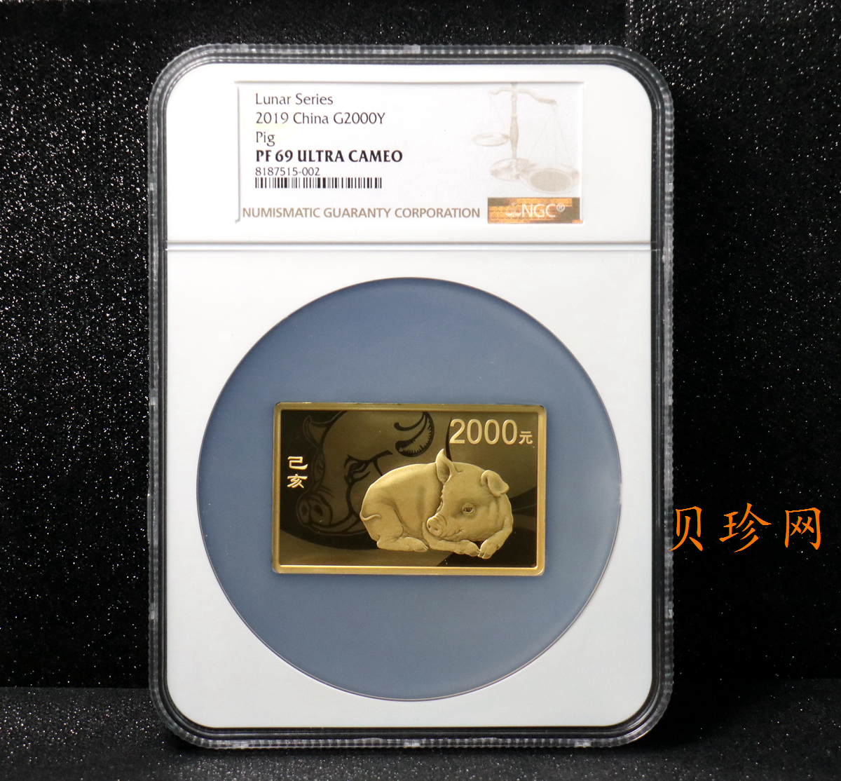 【191109】2019中国己亥（猪）年金银纪念币150克长方形金币