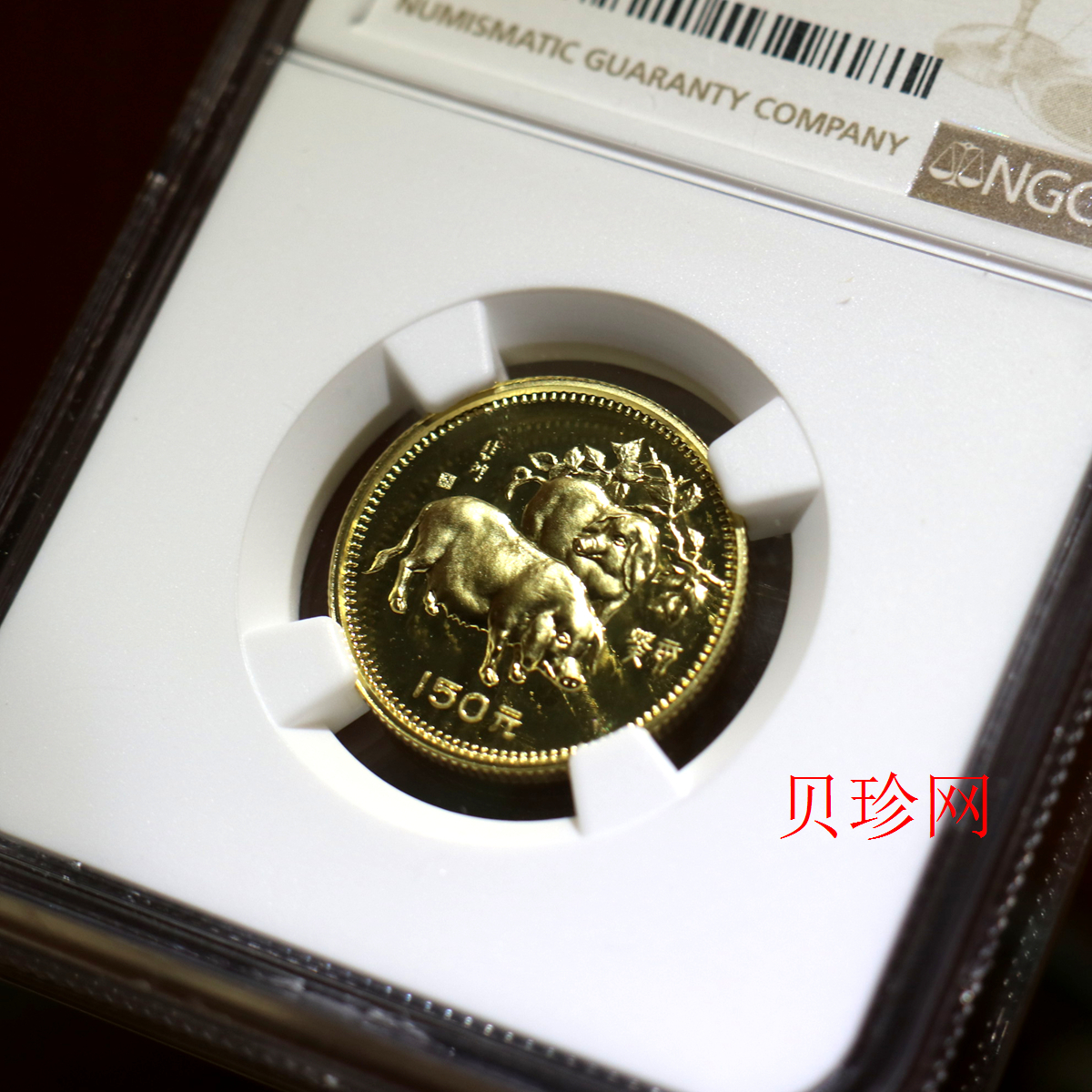 【830201】1983中国癸亥（猪）年-双猪图8克精制金币