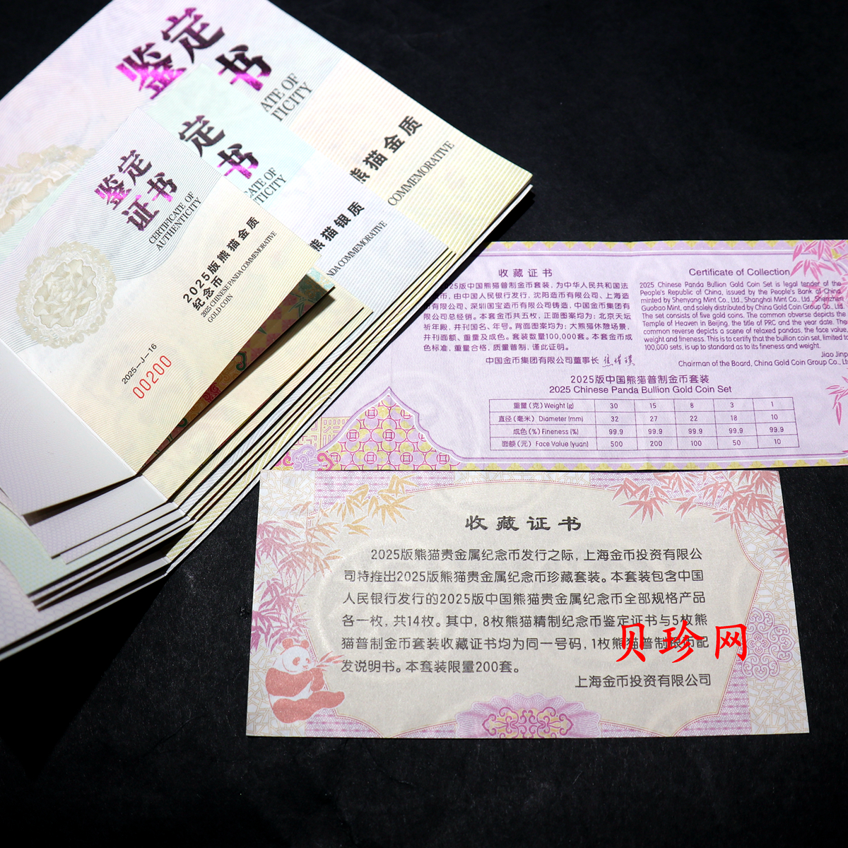 【249150】2025年熊猫金银币大全套