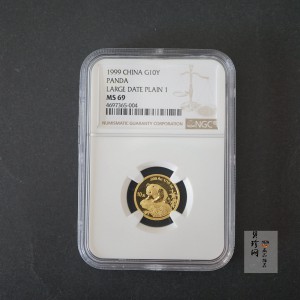 【990104】1999版熊猫金银纪念币1/10盎司普制金币