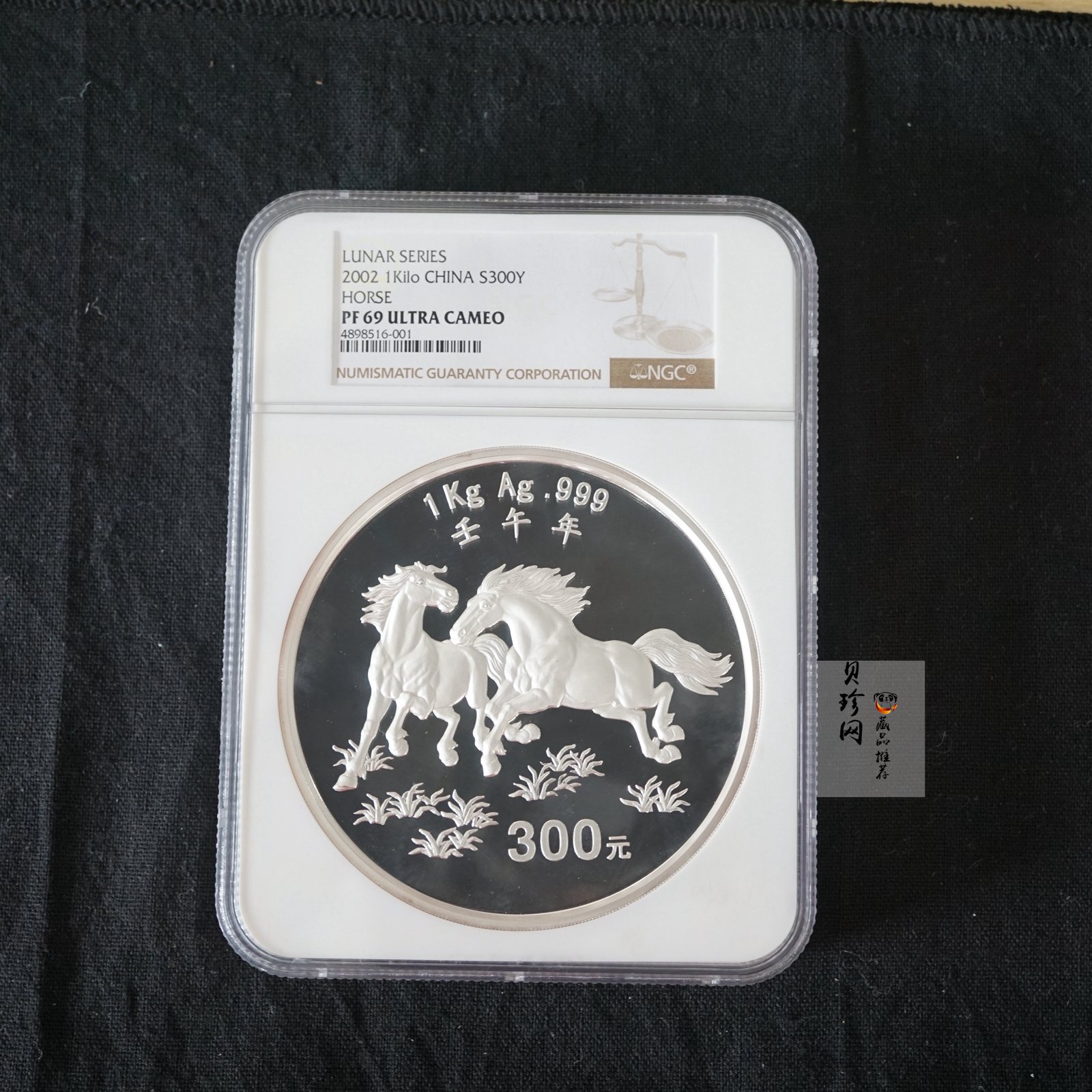 【020307】2002中国壬午（马）年金银纪念币-双马图1公斤精制银币
