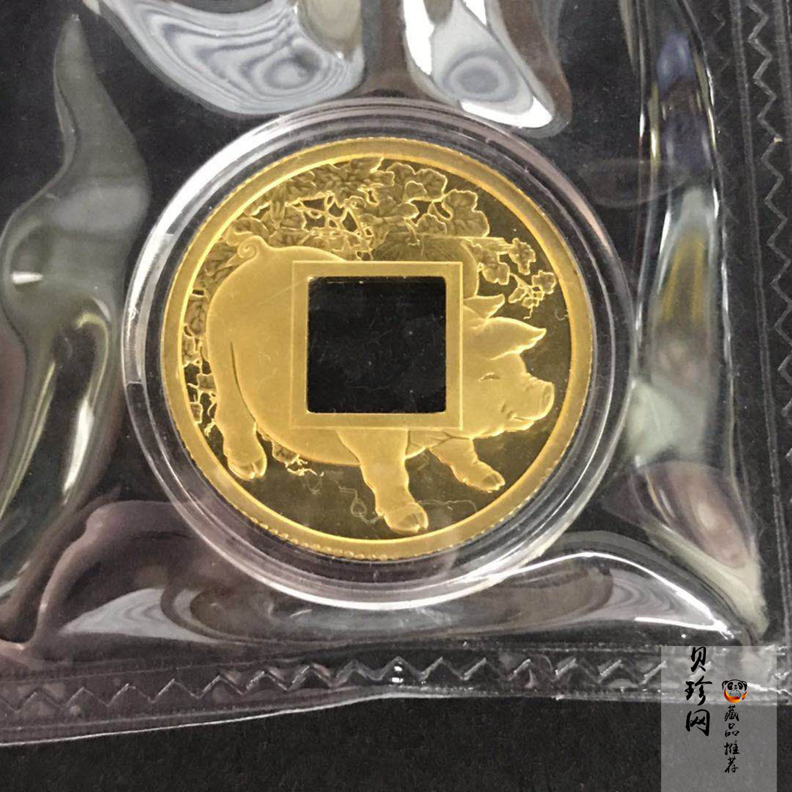 【199090】2019年猪年贺岁6克仿古方孔金钱
