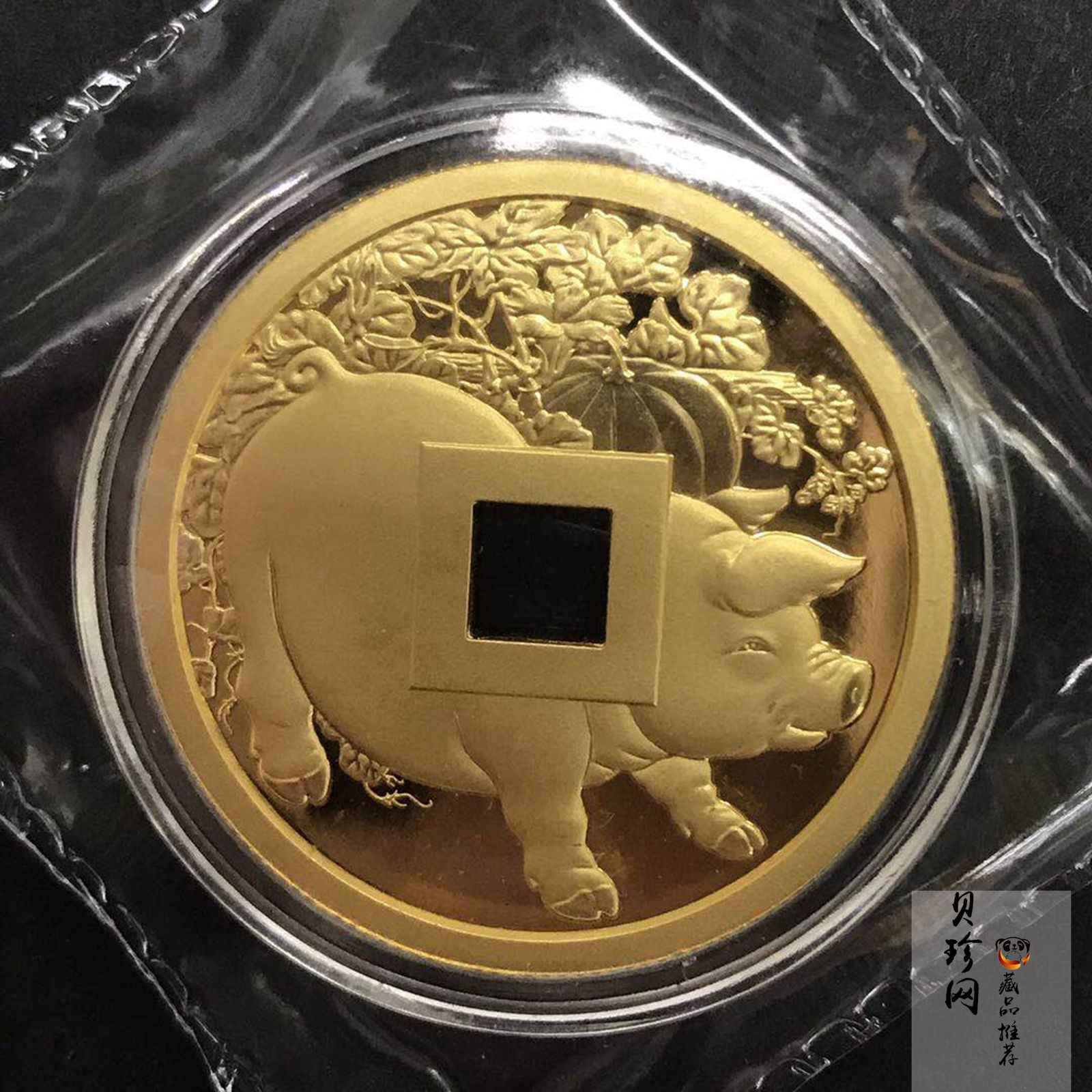 【199150】2019年猪年贺岁20克仿古方孔金钱