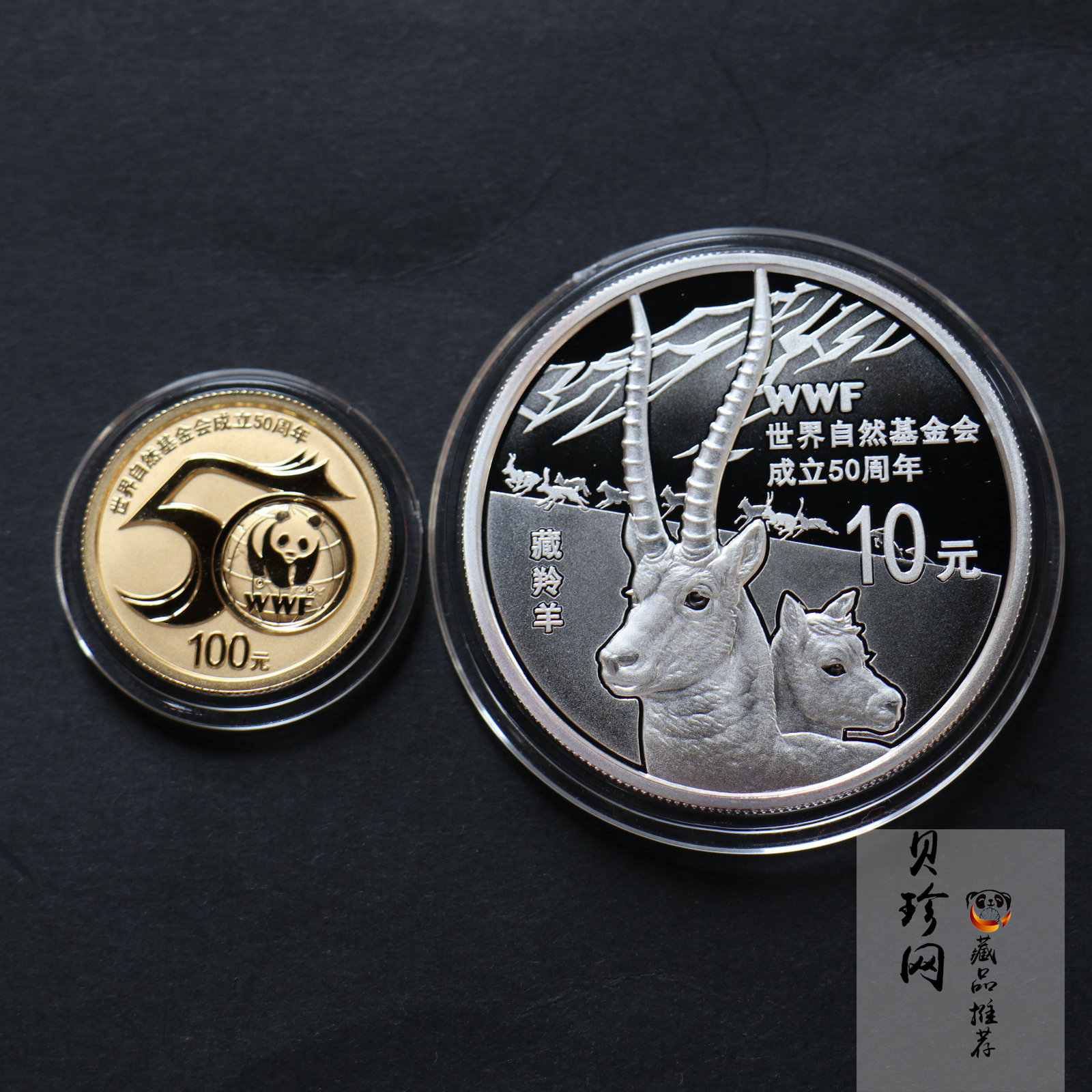 【119130】2011年世界自然基金会成立50周年金银币2枚一套