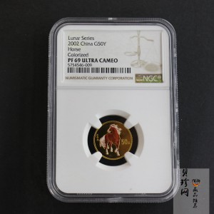 【020305】2002中国壬午（马）年金银纪念币-骏马1/10盎司彩色精制金币