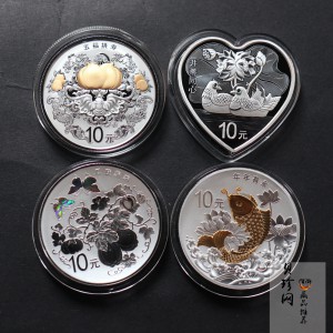 【159090】2015年吉祥文化1盎司精制银币4枚一套