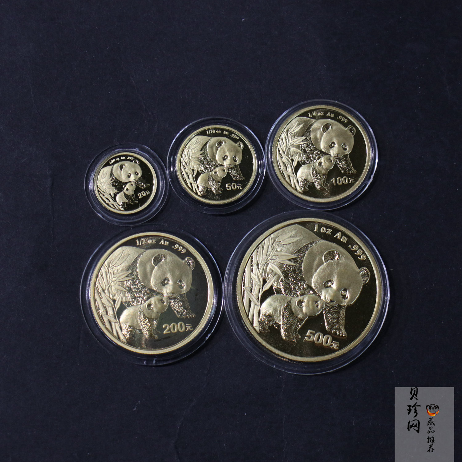 【049110】2004年熊猫普制金币5枚一套