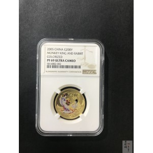 【050702】2005年中国古典文学名著《西游记》第（3）组-收月兔图1/2盎司精制彩金币