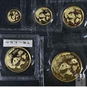 【069050】2006年熊猫普制金币5枚一套