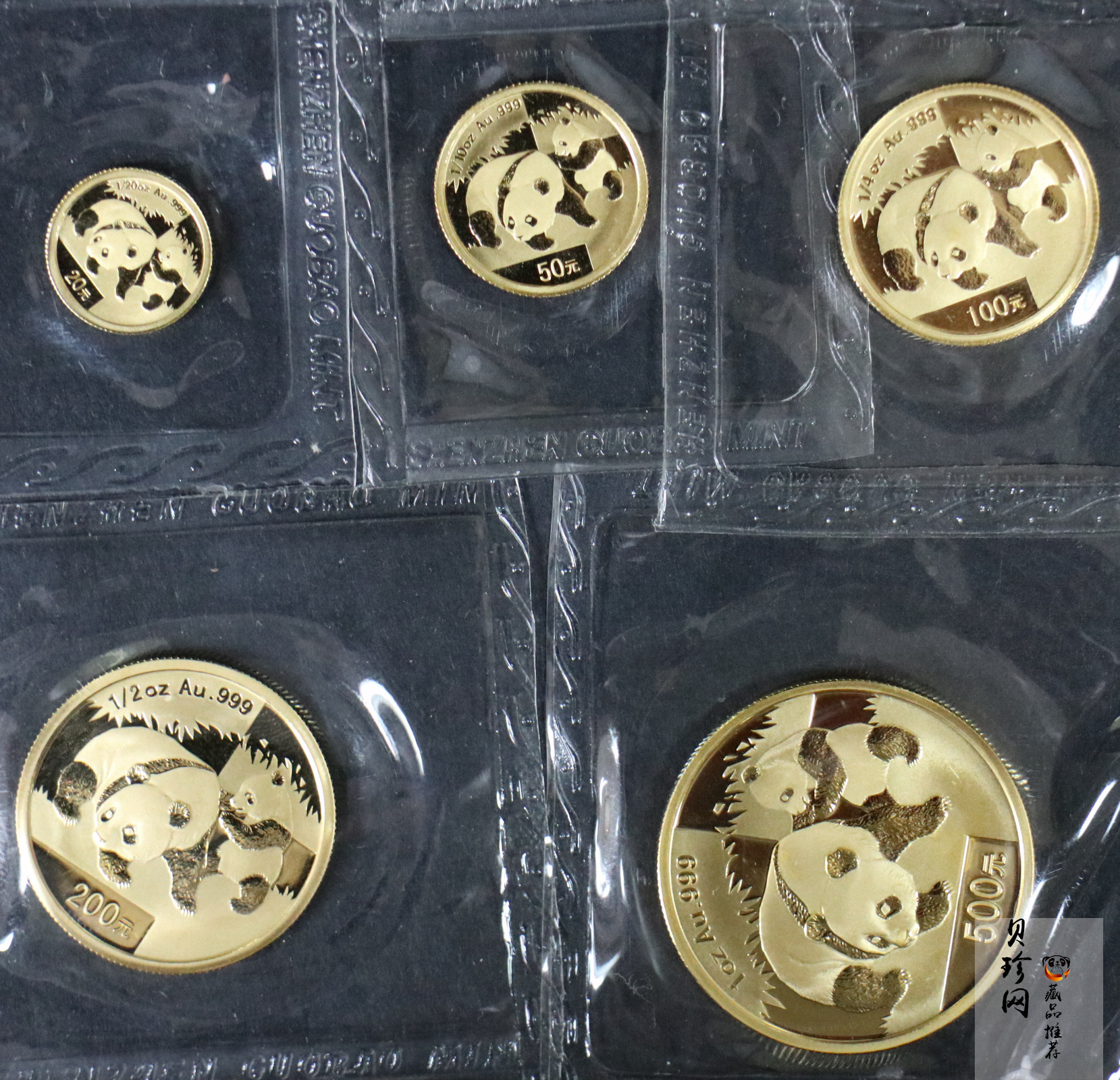 【089050】2008年熊猫普制金币5枚一套