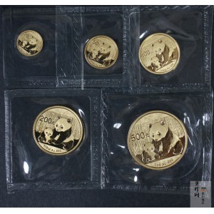 【129050】2012年熊猫普制金币5枚一套