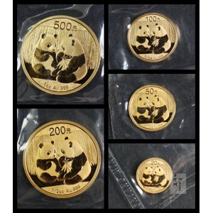 【099050】2009年熊猫普制金币5枚一套